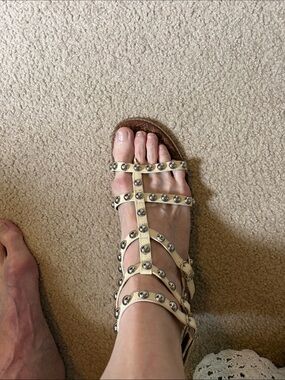 Sam Edelman White Studded Gladiator Sandals